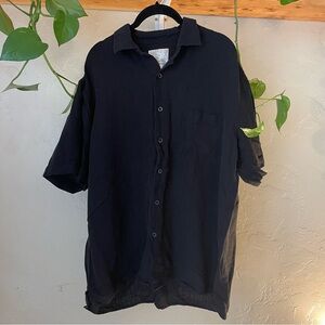 Tasso Elba Men's Black Casual Button-Down Shirt